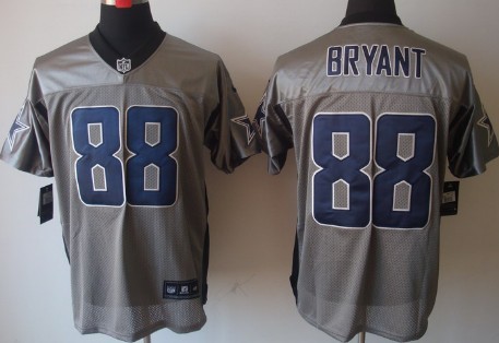 Nike Dallas Cowboys #88 Dez Bryant Gray Shadow Elite Jersey