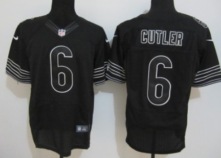 Nike Chicago Bears #6 Jay Cutler Black Elite Jersey