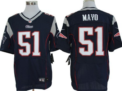Nike New England Patriots #51 Jerod Mayo Blue Elite Jersey