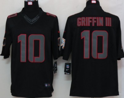 Nike Washington Redskins #10 Robert Griffin III Black Impact Limited Jersey
