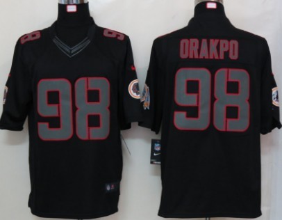 Nike Washington Redskins #98 Brian Orakpo Black Impact Limited Jersey