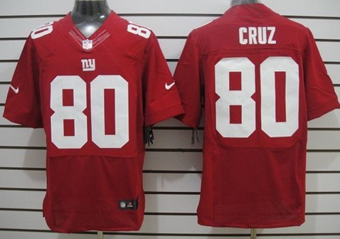 Nike New York Giants #80 Victor Cruz Red Elite Jersey
