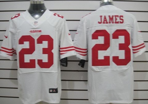 Nike San Francisco 49ers #23 LaMichael James White Elite Jersey