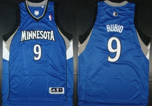 Minnesota Timberwolves #9 Ricky Rubio Revolution 30 Authentic Blue Jersey