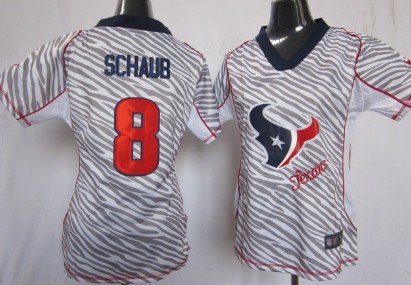 Nike Houston Texans #8 Matt Schaub 2012 Womens Zebra Fashion Jersey