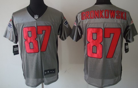 Nike New England Patriots #87 Rob Gronkowski Gray Shadow Elite Jersey