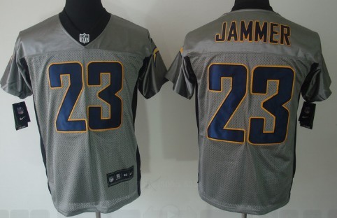Nike San Diego Chargers #23 Quentin Jammer Gray Shadow Elite Jersey