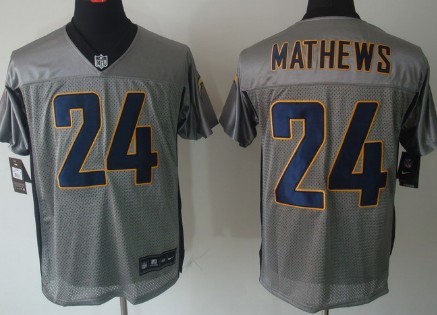 Nike San Diego Chargers #24 Ryan Mathews Gray Shadow Elite Jersey
