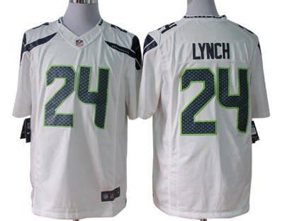 Nike Seattle Seahawks #24 Marshawn Lynch White Limited Jersey