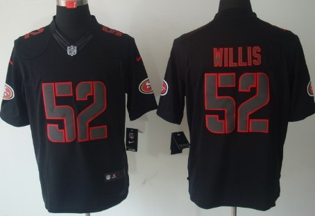 Nike San Francisco 49ers #52 Patrick Willis Black Impact Limited Jersey
