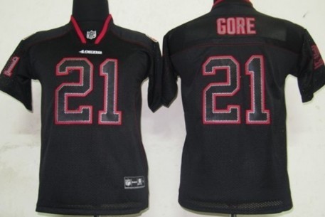 Nike San Francisco 49ers #21 Frank Gore Lights Out Black Kids Jersey