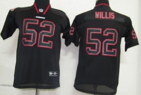 Nike San Francisco 49ers #52 Patrick Willis Lights Out Black Kids Jersey