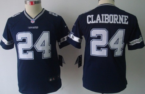 Nike Dallas Cowboys #24 Morris Claiborne Blue Limited Kids Jersey