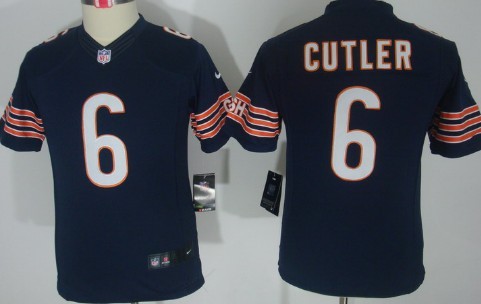 Nike Chicago Bears #6 Jay Cutler Blue Limited Kids Jersey