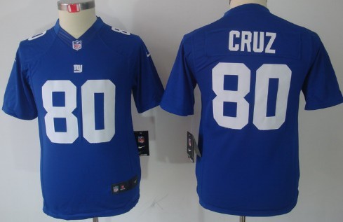 Nike New York Giants #80 Victor Cruz Blue Game Kids Jersey