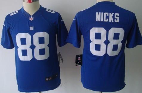 Nike New York Giants #88 Hakeem Nicks Blue Limited Kids Jersey