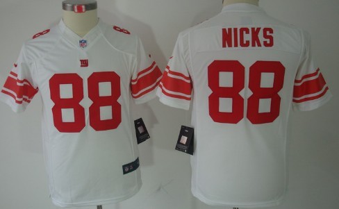 Nike New York Giants #88 Hakeem Nicks White Limited Kids Jersey