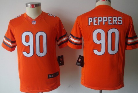 Nike Chicago Bears #90 Julius Peppers Orange Limited Kids Jersey