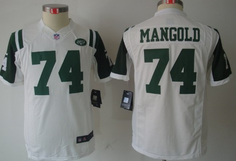 Nike New York Jets #74 Nick Mangold White Limited Kids Jersey