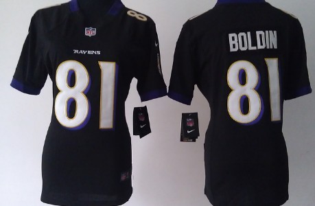 Nike Baltimore Ravens #81 Anquan Boldin Black Game Womens Jersey