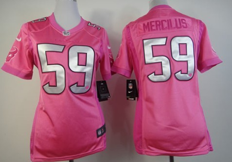 Nike Houston Texans #59 Whitney Mercilus Pink Love Womens Jersey
