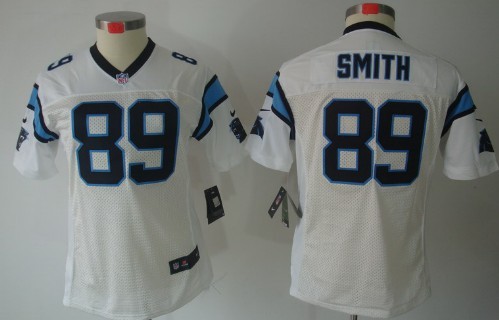 Nike Carolina Panthers #89 Steve Smith White Limited Womens Jersey