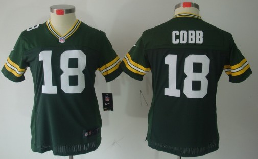 Nike Green Bay Packers #18 Randall Cobb Green Limited Womens Jersey