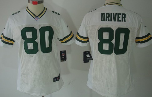 Nike Green Bay Packers #80 Donald Driver White Limited Womens Jersey