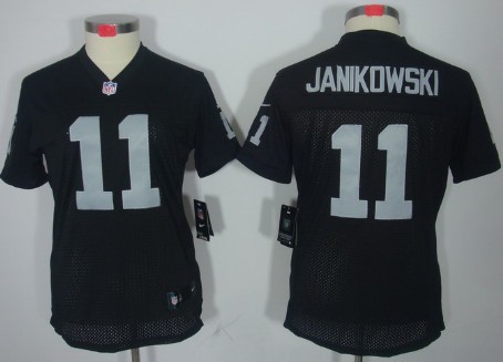 Nike Oakland Raiders #11 Sebastian Janikowski Black Limited Womens Jersey