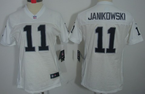 Nike Oakland Raiders #11 Sebastian Janikowski White Limited Womens Jersey