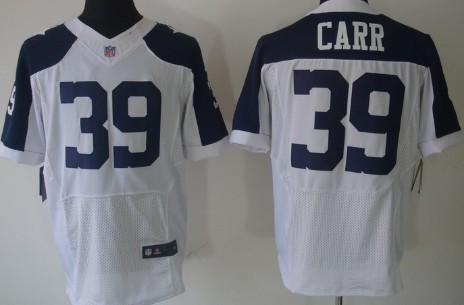 Nike Dallas Cowboys #39 Brandon Carr White Thanksgiving Elite Jersey