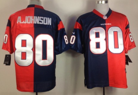 Nike Houston Texans #80 Andre Johnson Blue/Red Two Tone Elite Jersey