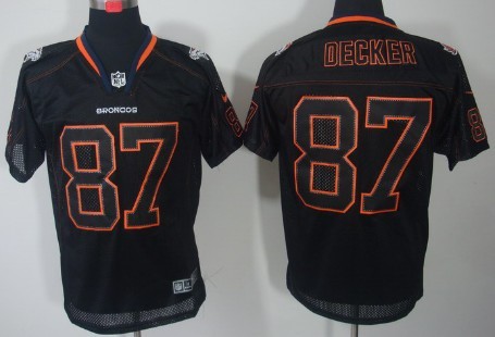 Nike Denver Broncos #87 Eric Decker Lights Out Black Elite Jersey