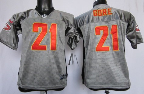 Nike San Francisco 49ers #21 Frank Gore Gray Shadow Kids Jersey