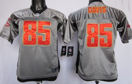 Nike San Francisco 49ers #85 Vernon Davis Gray Shadow Kids Jersey