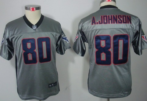 Nike Houston Texans #80 Andre Johnson Gray Shadow Kids Jersey