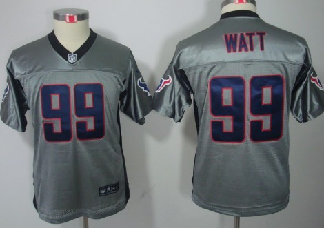 Nike Houston Texans #99 J.J. Watt Gray Shadow Kids Jersey