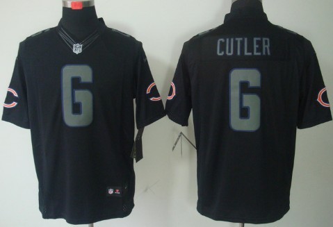Nike Chicago Bears #6 Jay Cutler Black Impact Limited Jersey