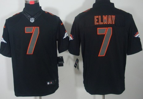 Nike Denver Broncos #7 John Elway Black Impact Limited Jersey