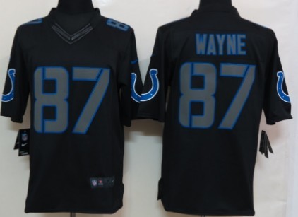 Nike Indianapolis Colts #87 Reggie Wayne Black Impact Limited Jersey