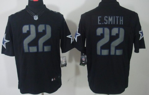 Nike Dallas Cowboys #22 Emmitt Smith Black Impact Limited Jersey