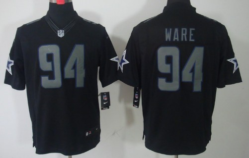 Nike Dallas Cowboys #94 DeMarcus Ware Black Impact Limited Jersey