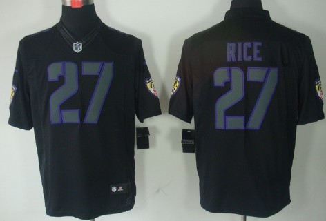 Nike Baltimore Ravens #27 Ray Rice Black Impact Limited Jersey