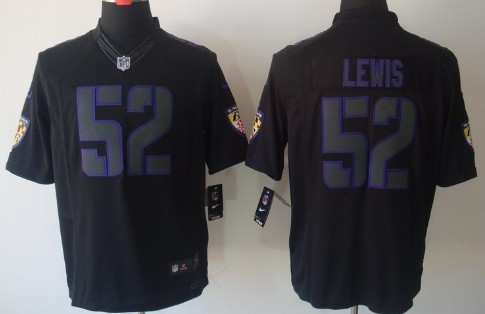 Nike Baltimore Ravens #52 Ray Lewis Black Impact Limited Jersey