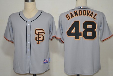 San Francisco Giants #48 Pablo Sandoval Gray SF Edition Jersey