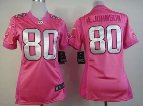 Nike Houston Texans #80 Andre Johnson Pink Love Womens Jersey
