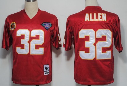Kansas City Chiefs #32 Marcus Allen Red 75TH Throwback Jersey