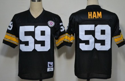 Pittsburgh Steelers #59 Jack Ham Black Throwback Jersey
