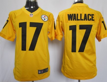 Nike Pittsburgh Steelers #17 Mike Wallace Yellow Game Jersey