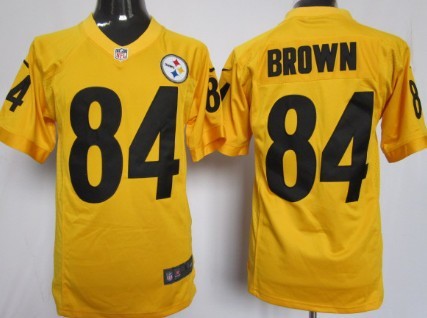 Nike Pittsburgh Steelers #84 Antonio Brown Yellow Game Jersey